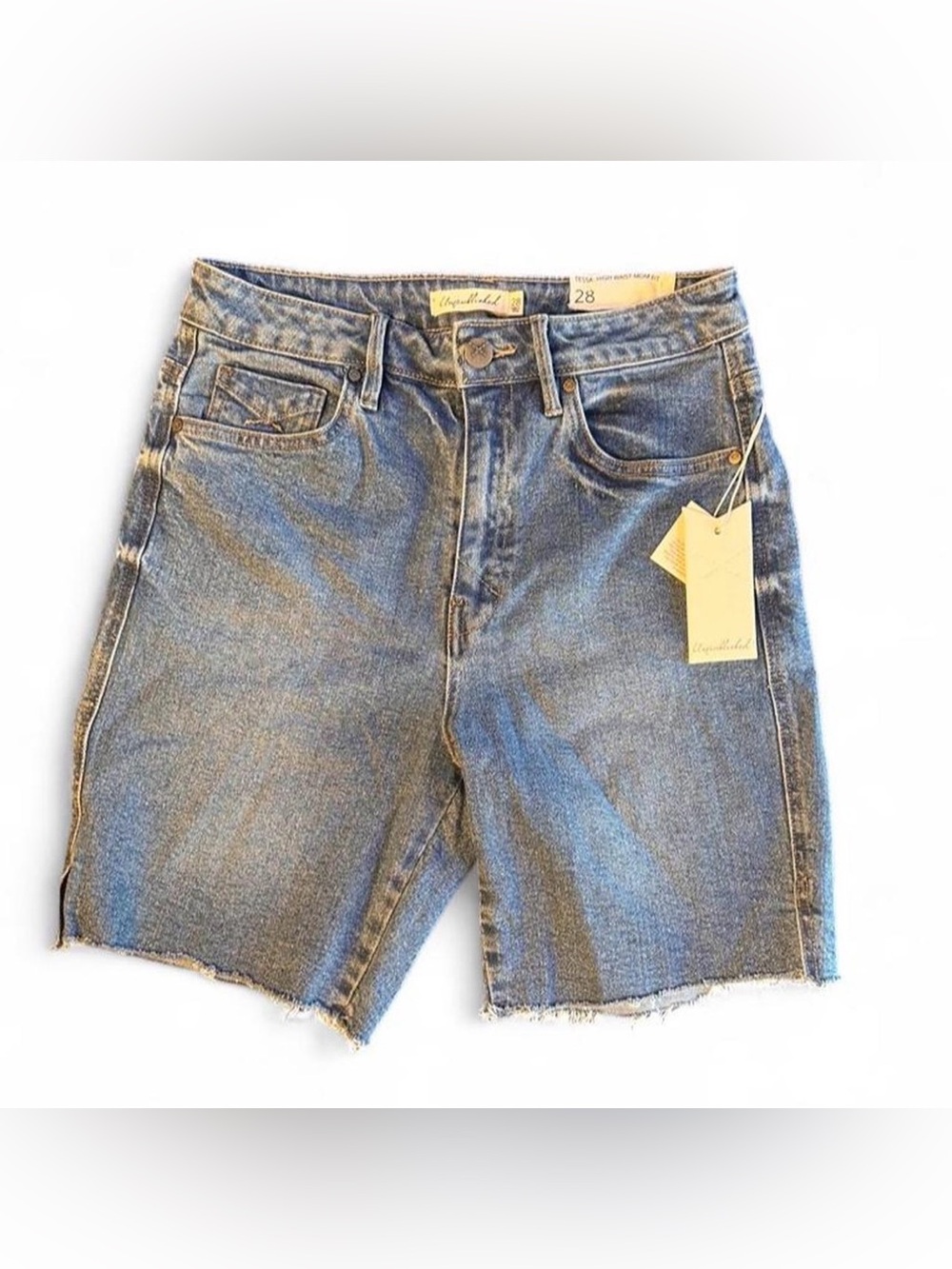 Unpublished x Anthropologie Tessa High Waist Mom Fit Vintage Cut Denim Shorts 28